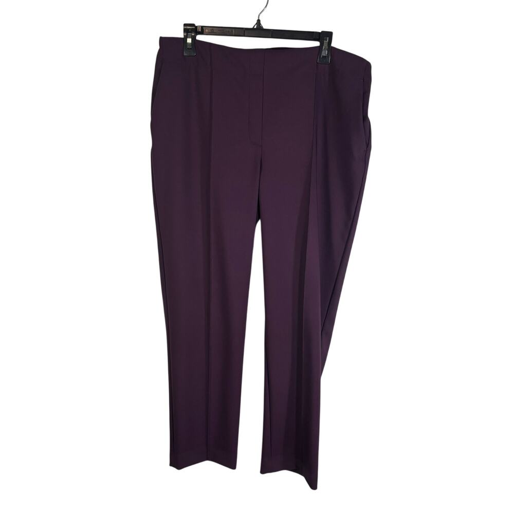Rachel Zoe Womens 14 Purple Plum Straight Leg Dress Pants Pull On Career